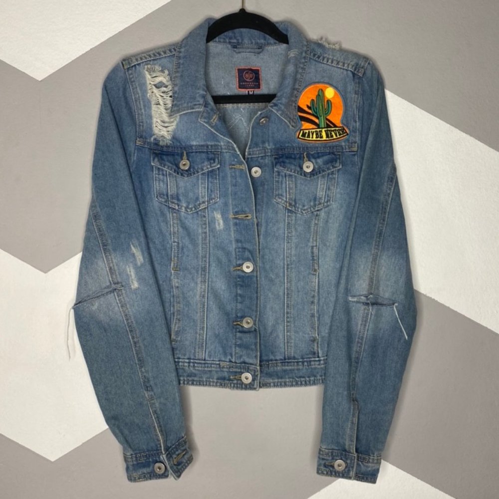 Denim Jacket with Patchwork